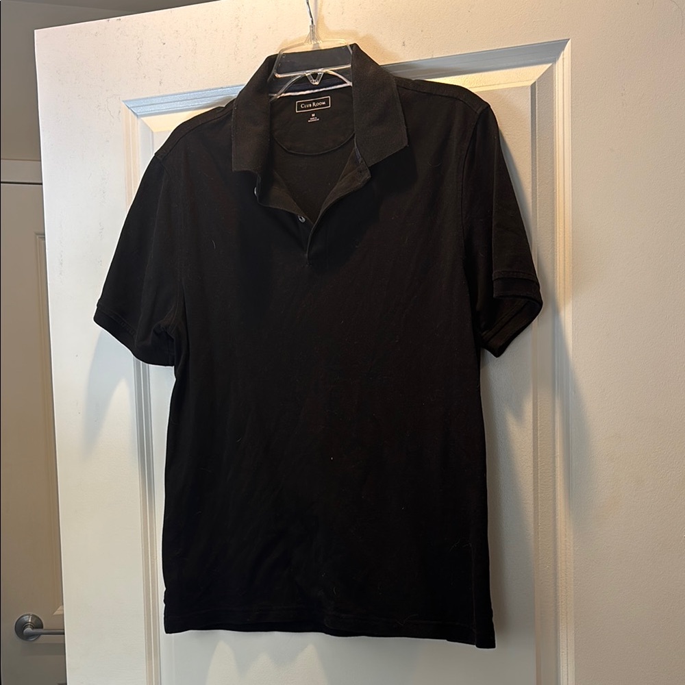 Club Room Black Polo Shirt Classic Design